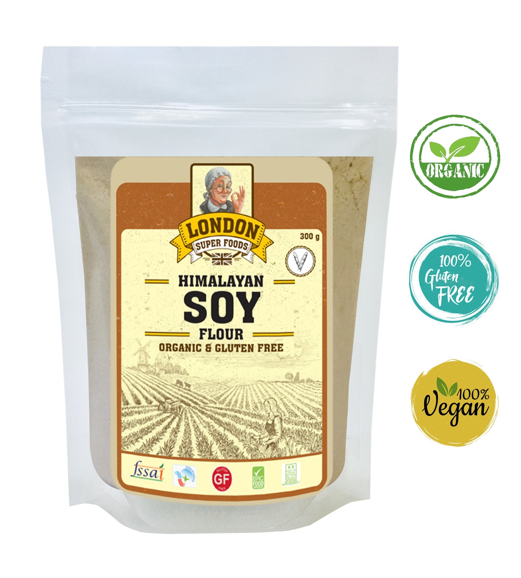 LONDON SUPER FOODS Organic Himalayan Soy Flour, 300g