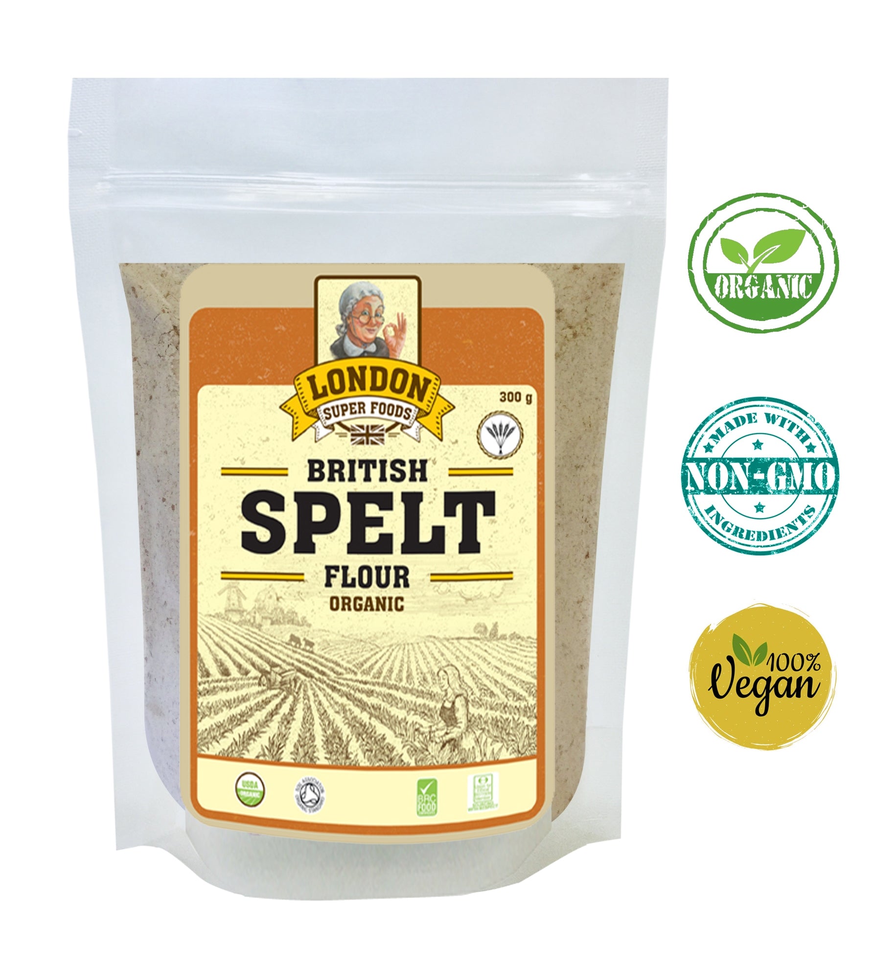 LONDON SUPER FOODS Organic British Spelt Flour, 300g