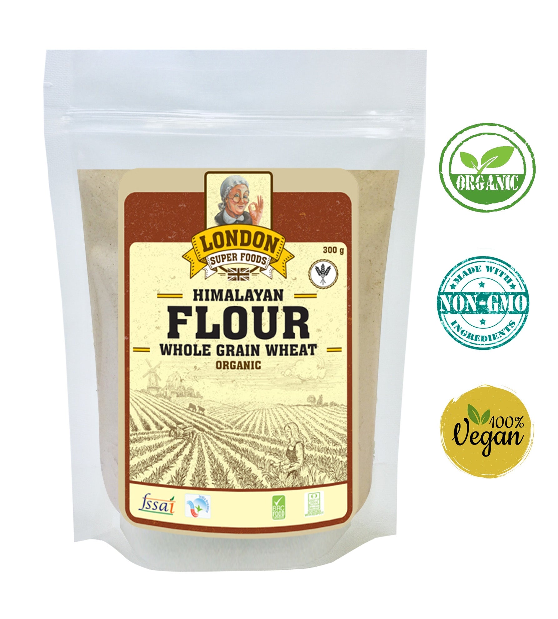 LONDON SUPER FOODS Organic Himalayan Whole Wheat Grain Flour, 300g