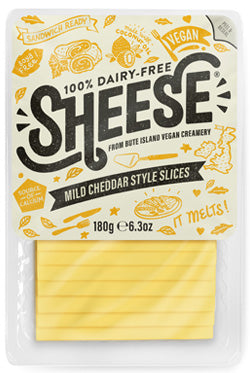 SHEESE Vegan Creamy Cheese Mild Cheddar Style Sliced, 200g