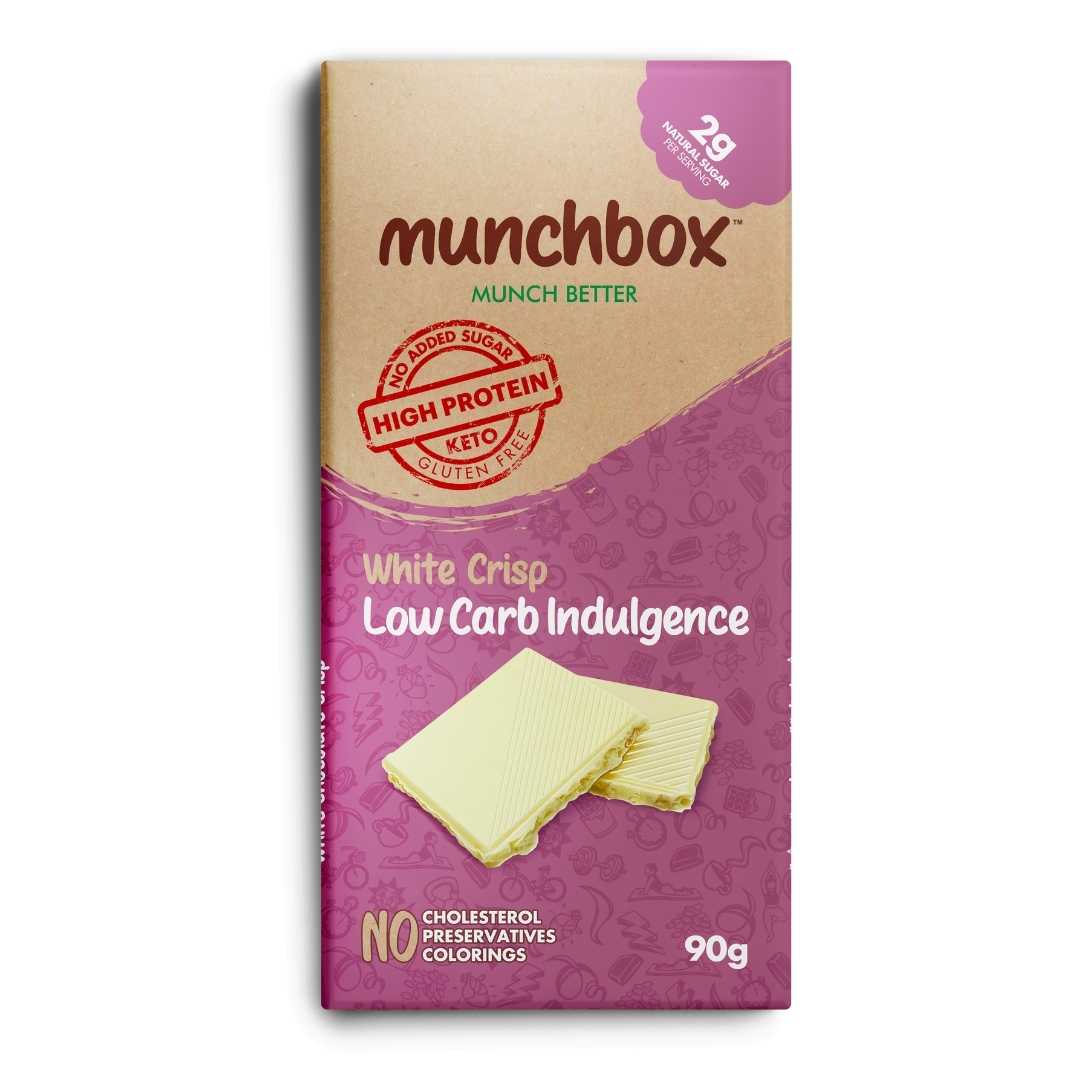 MUNCH BOX Keto White Chocolate Crisp - Low Carb Indulgence,90g