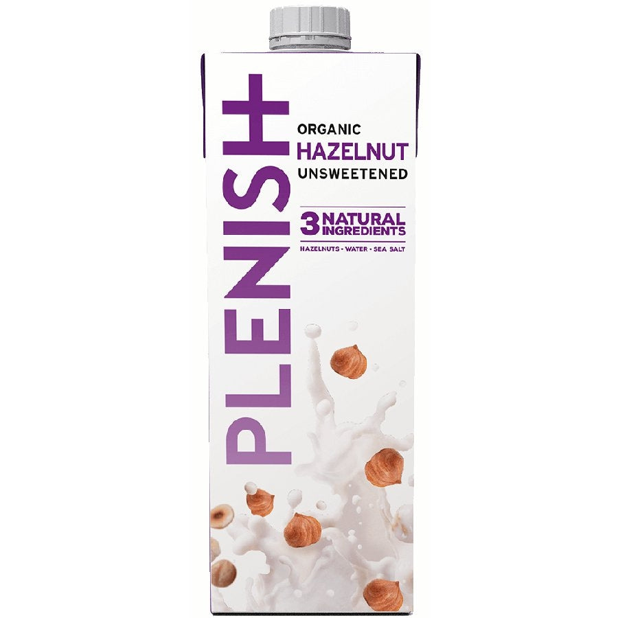 PLENISH Organic Hazelnut Milk - Unsweetened, 1Ltr
