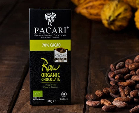 PACARI Organic Chocolate Bar 70% Raw, 50g
