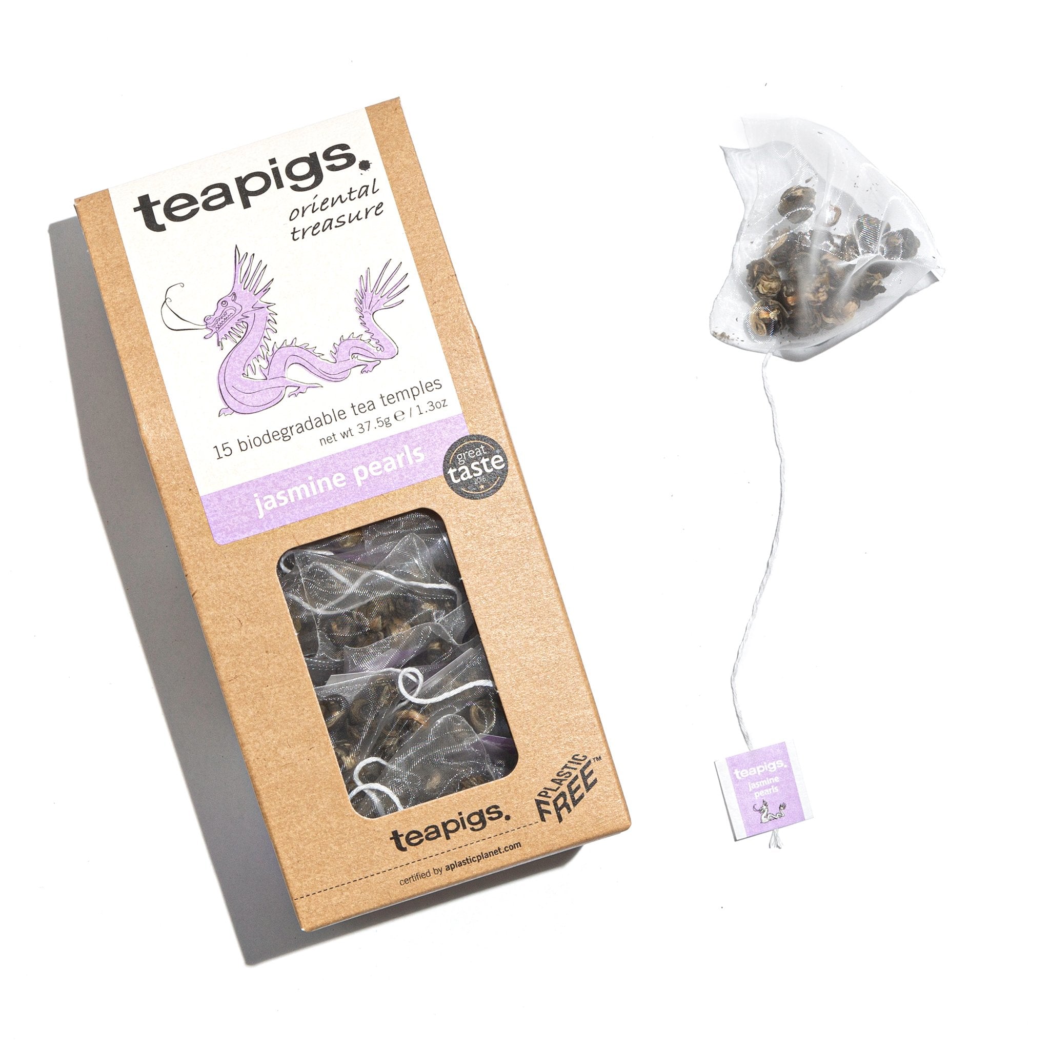 TEAPIGS Jasmine Pearls Tea 15 Temples, 37.5g